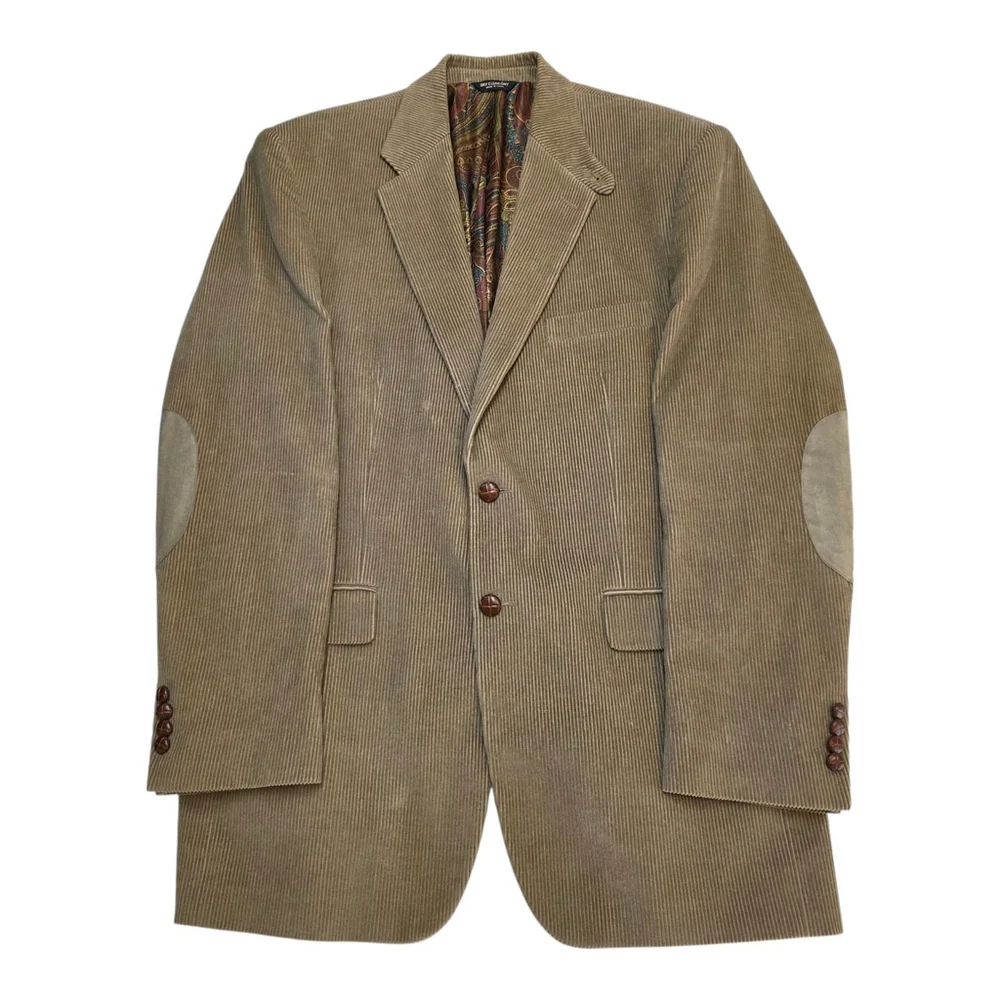 Ralph Lauren Corduroy Elbow Patch Mens Blazer 42L Tan Ivy League Americana